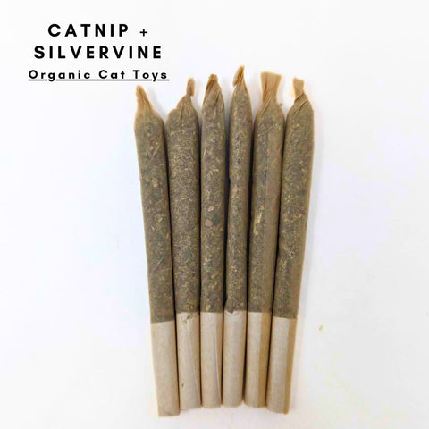 Cat Toy Joints 6 Pack - Organic Catnip + Silvervine